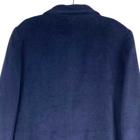 Talbots Funnel Neck Wool Alpaca Blend Double Breasted Coat Blue Size 16 - Picture 8 of 10